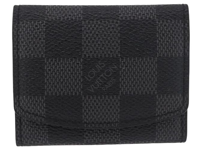 LOUIS VUITTON Damier Grafitte Gemelli Cuff Case LV Auth BA14050 Damier ebene - vista 13