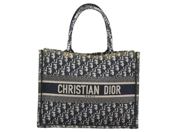 Borsa a mano 2way Christian Dior Trotter Canvas Oblique Book Navy Auth 190866A Blu navy - vista 13