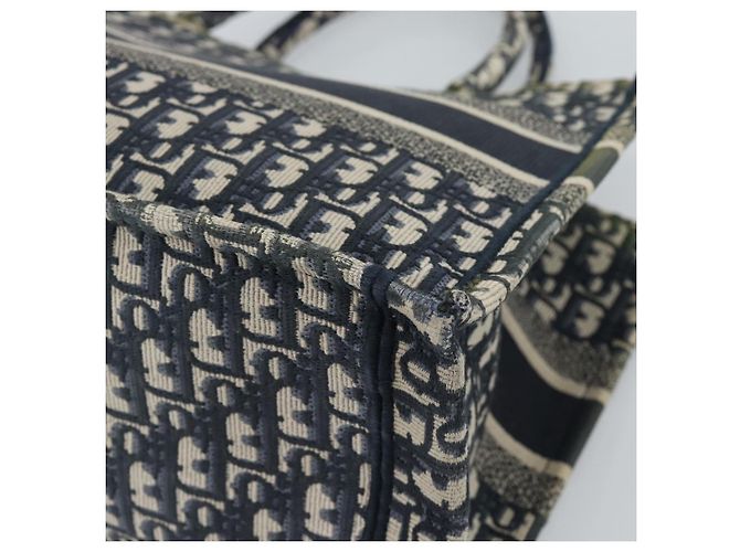 Borsa a mano 2way Christian Dior Trotter Canvas Oblique Book Navy Auth 190866A Blu navy - vista 15