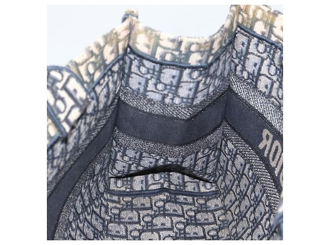 Borsa a mano 2way Christian Dior Trotter Canvas Oblique Book Navy Auth 190866A Blu navy - vista 17