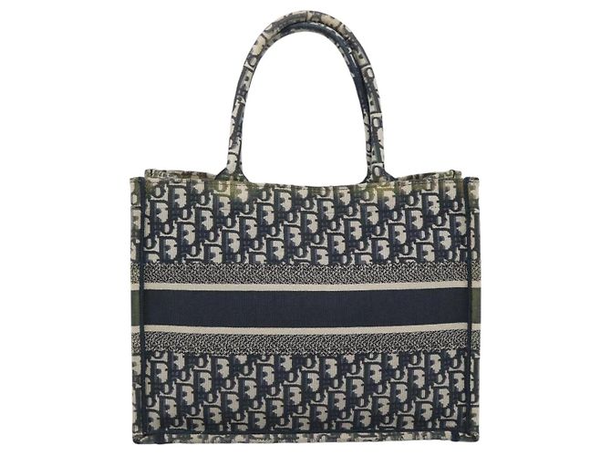 Borsa a mano 2way Christian Dior Trotter Canvas Oblique Book Navy Auth 190866A Blu navy - vista 2