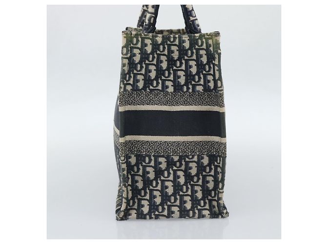 Borsa a mano 2way Christian Dior Trotter Canvas Oblique Book Navy Auth 190866A Blu navy - vista 3