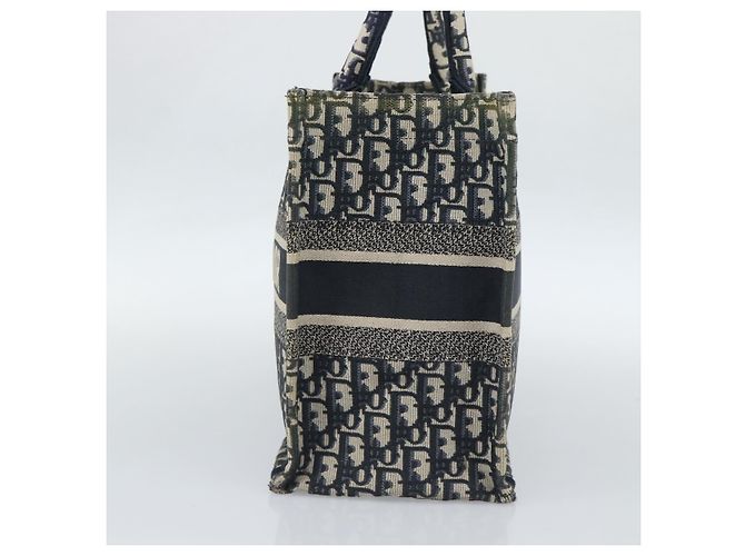 Borsa a mano 2way Christian Dior Trotter Canvas Oblique Book Navy Auth 190866A Blu navy - vista 4