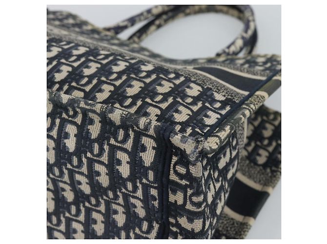 Borsa a mano 2way Christian Dior Trotter Canvas Oblique Book Navy Auth 190866A Blu navy - vista 9