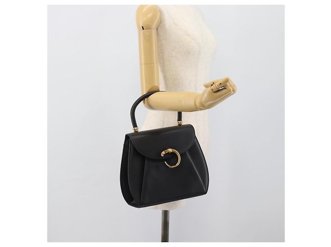 Borsa CARTIER PANTHERE in pelle nera e oro Auth 190829 Nero D'oro - vista 21