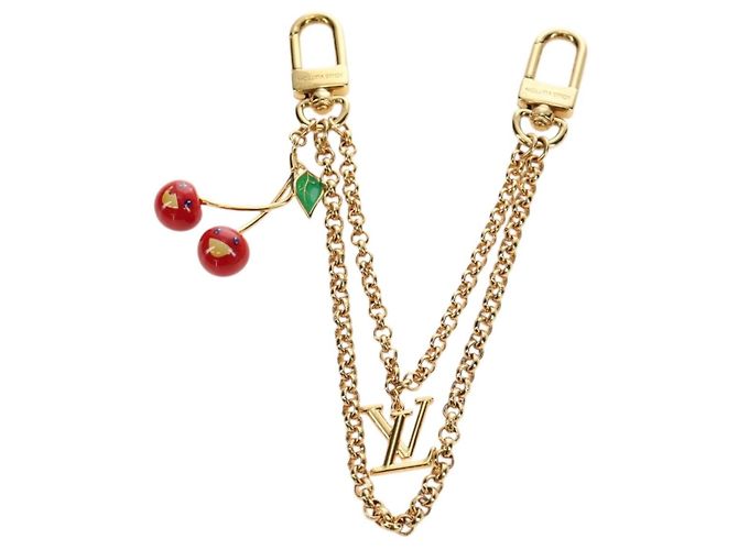 Charm per borsa LOUIS VUITTON LVxTM Bag Chain Cherry Bag Charm metallo Oro M02598 Auth 189656SAM - vista 13