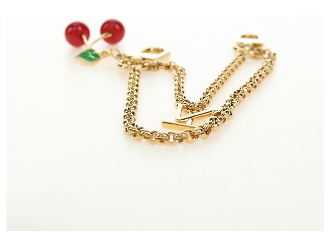 Charm per borsa LOUIS VUITTON LVxTM Bag Chain Cherry Bag Charm metallo Oro M02598 Auth 189656SAM - vista 17