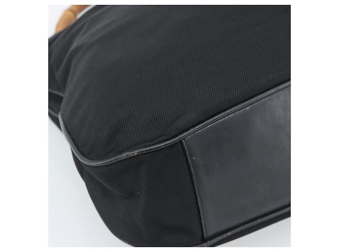 Borsa GUCCI Bamboo in tela nera argento 001 1553 Auth ka5114 Nero - vista 14