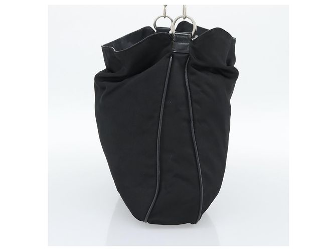 Borsa GUCCI Bamboo in tela nera argento 001 1553 Auth ka5114 Nero - vista 4