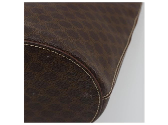 Céline Bolsa Tote CELINE Macadam em PVC e couro marrom com detalhes dourados Auth BA13920 - vista 14