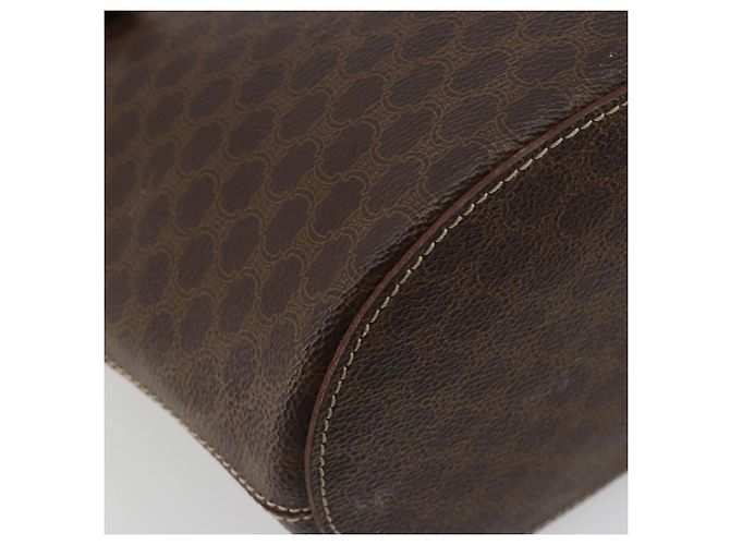 Céline Bolsa Tote CELINE Macadam em PVC e couro marrom com detalhes dourados Auth BA13920 - vista 17