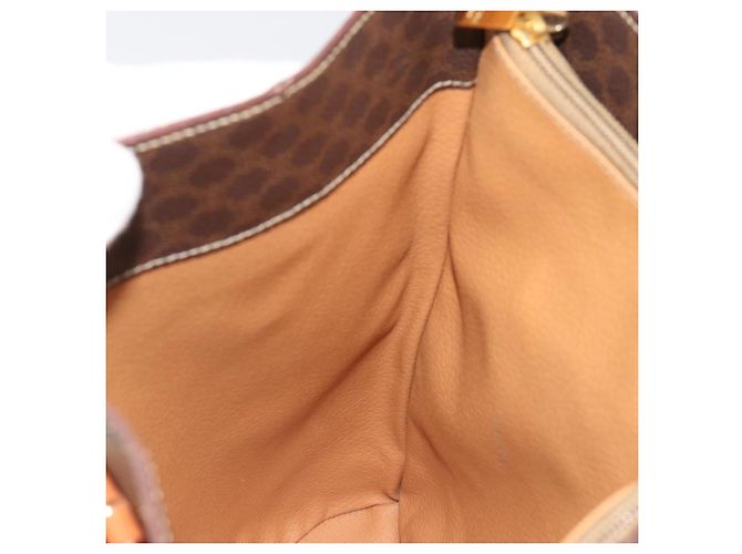 Céline Bolsa Tote CELINE Macadam em PVC e couro marrom com detalhes dourados Auth BA13920 - vista 21
