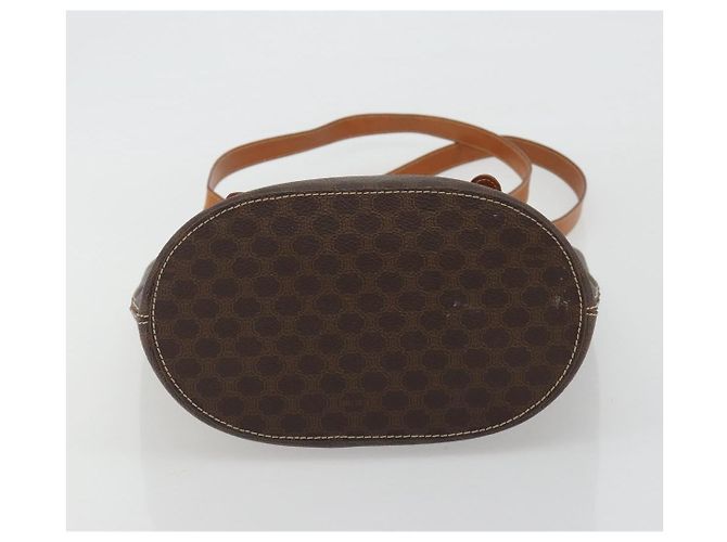 Céline Bolsa Tote CELINE Macadam em PVC e couro marrom com detalhes dourados Auth BA13920 - vista 5