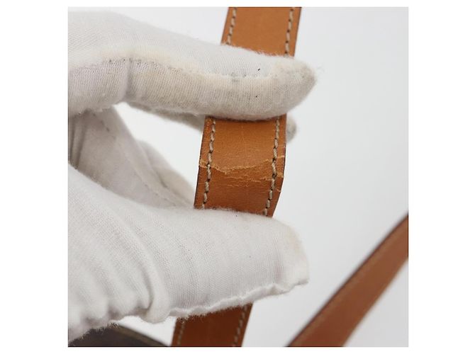 Céline Bolsa Tote CELINE Macadam em PVC e couro marrom com detalhes dourados Auth BA13920 - vista 9
