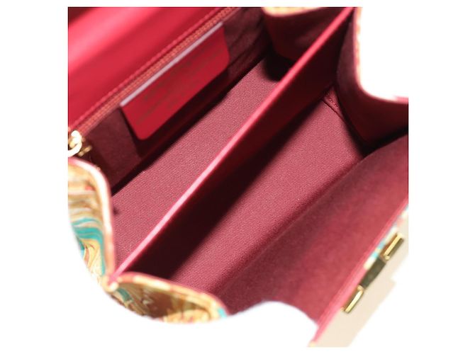 Borsa Salvatore Ferragamo Gancini in tela 2way Rosso Oro Auth 190024SAM D'oro - vista 10
