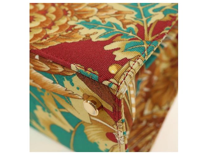 Borsa Salvatore Ferragamo Gancini in tela 2way Rosso Oro Auth 190024SAM D'oro - vista 19