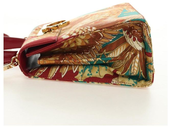 Borsa Salvatore Ferragamo Gancini in tela 2way Rosso Oro Auth 190024SAM D'oro - vista 3