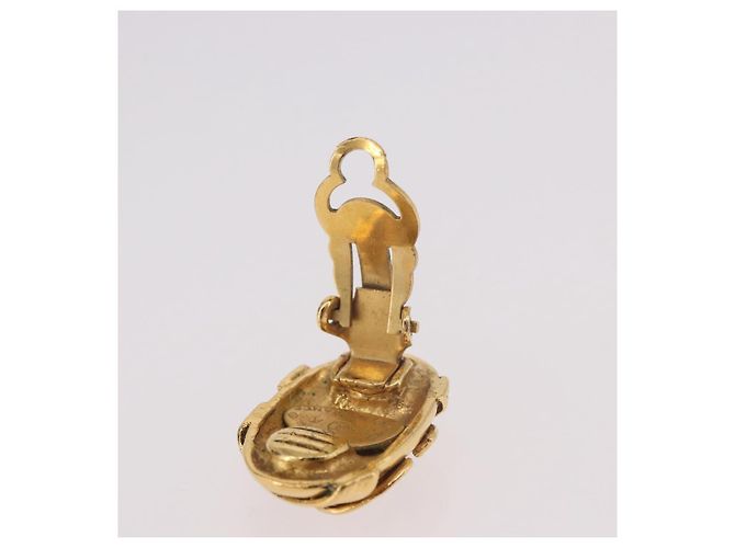 Orecchini CHANEL COCO Mark in metallo color oro CC Auth 189389 - vista 6
