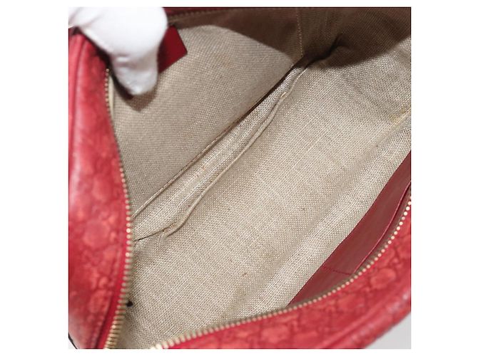 Borsa GUCCI Micro GG Canvas Guccissima in Pelle Rossa e Oro 449413 Auth mr2685 Rosso D'oro - vista 10