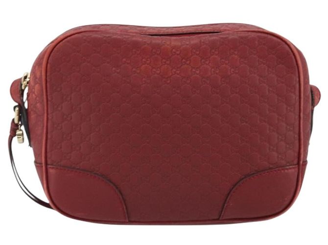 Borsa GUCCI Micro GG Canvas Guccissima in Pelle Rossa e Oro 449413 Auth mr2685 Rosso D'oro - vista 13