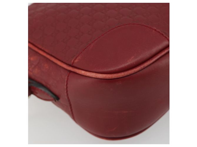 Borsa GUCCI Micro GG Canvas Guccissima in Pelle Rossa e Oro 449413 Auth mr2685 Rosso D'oro - vista 15