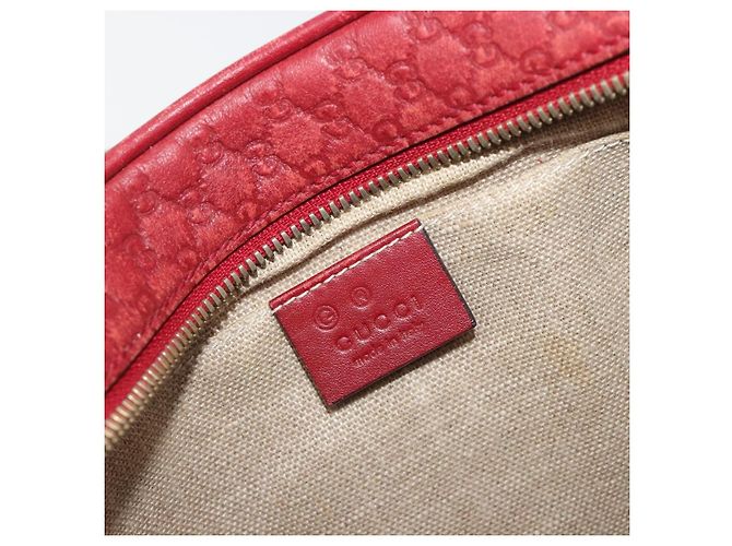 Borsa GUCCI Micro GG Canvas Guccissima in Pelle Rossa e Oro 449413 Auth mr2685 Rosso D'oro - vista 19