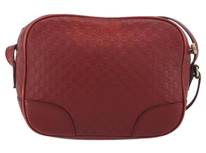 Borsa GUCCI Micro GG Canvas Guccissima in Pelle Rossa e Oro 449413 Auth mr2685 Rosso D'oro - vista 2