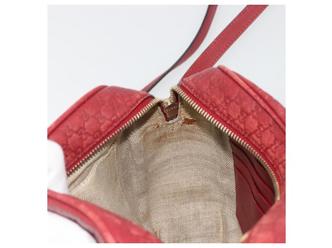 Borsa GUCCI Micro GG Canvas Guccissima in Pelle Rossa e Oro 449413 Auth mr2685 Rosso D'oro - vista 20