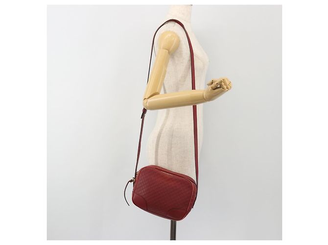 Borsa GUCCI Micro GG Canvas Guccissima in Pelle Rossa e Oro 449413 Auth mr2685 Rosso D'oro - vista 24