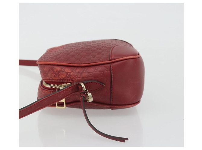 Borsa GUCCI Micro GG Canvas Guccissima in Pelle Rossa e Oro 449413 Auth mr2685 Rosso D'oro - vista 4