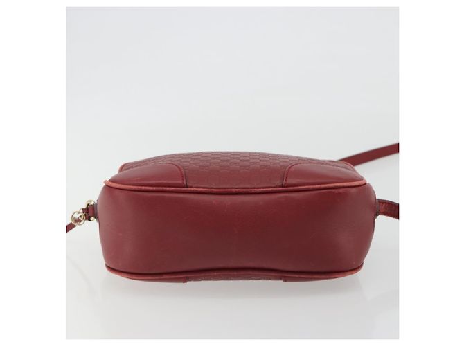 Borsa GUCCI Micro GG Canvas Guccissima in Pelle Rossa e Oro 449413 Auth mr2685 Rosso D'oro - vista 5