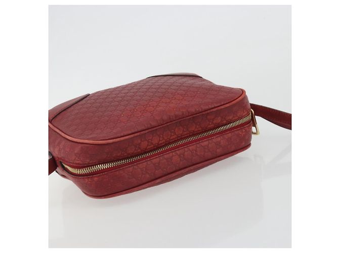 Borsa GUCCI Micro GG Canvas Guccissima in Pelle Rossa e Oro 449413 Auth mr2685 Rosso D'oro - vista 6