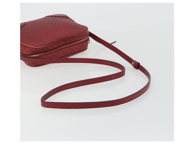 Borsa GUCCI Micro GG Canvas Guccissima in Pelle Rossa e Oro 449413 Auth mr2685 Rosso D'oro - vista 7