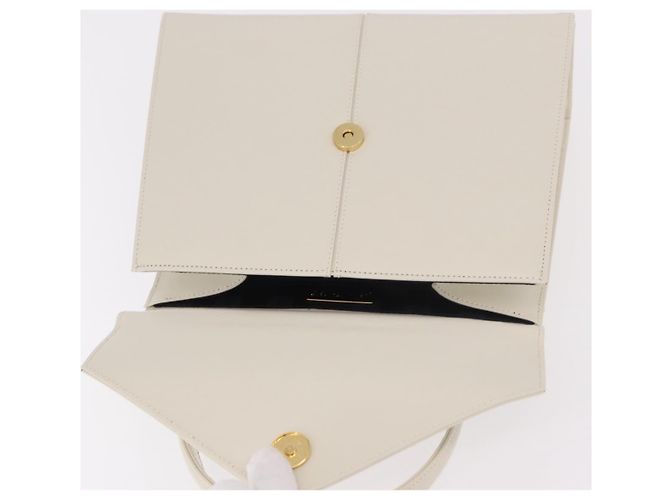 SAINT LAURENT Borsa in pelle bianca e oro Auth 190922 Bianco D'oro - vista 10