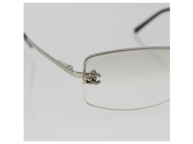 Occhiali da sole CHANEL COCO Mark Metallo Argento CC Auth 189996 - vista 7
