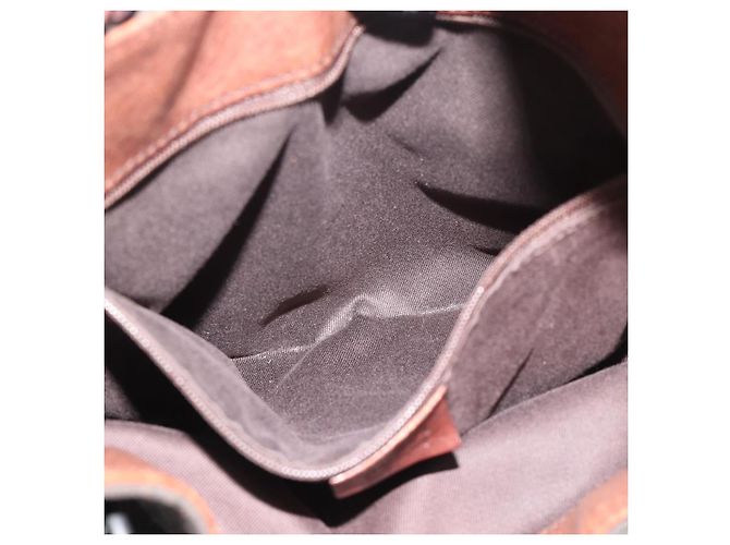 Borsa a Spalla GUCCI GG Canvas Horsebit Marrone Scuro Nero 101975 Auth BA13967A - vista 11