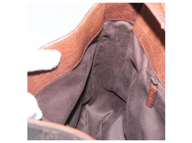 Borsa a Spalla GUCCI GG Canvas Horsebit Marrone Scuro Nero 101975 Auth BA13967A - vista 19