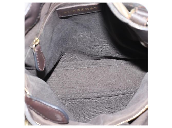 Borsa Tote BURBERRY Nova Check PVC 2way Beige Oro Auth 190614 D'oro - vista 11
