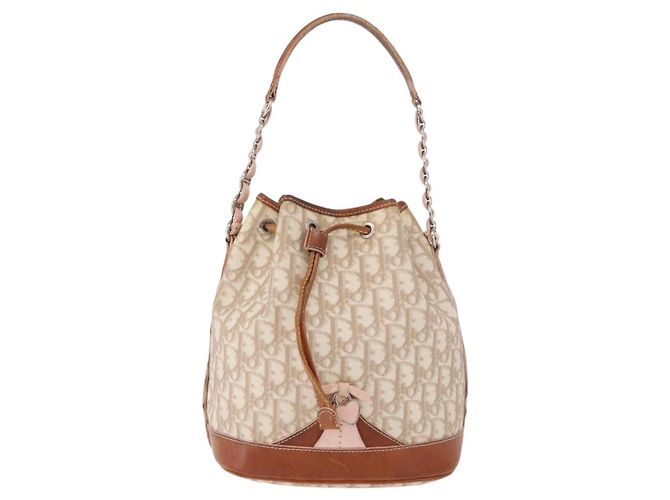 Borsa a tracolla Christian Dior Romantic Chain PVC Beige Argento Auth 191704 - vista 13