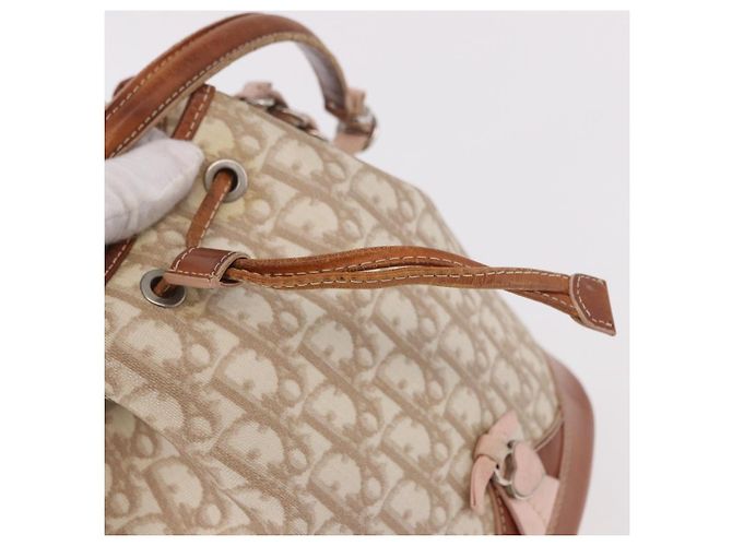 Borsa a tracolla Christian Dior Romantic Chain PVC Beige Argento Auth 191704 - vista 18