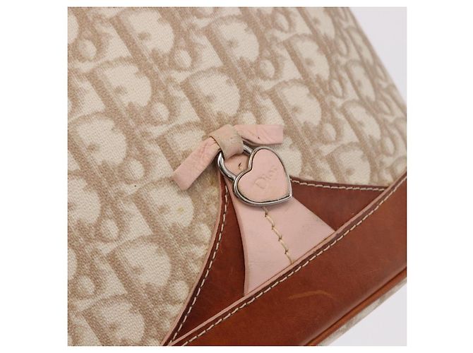 Borsa a tracolla Christian Dior Romantic Chain PVC Beige Argento Auth 191704 - vista 19