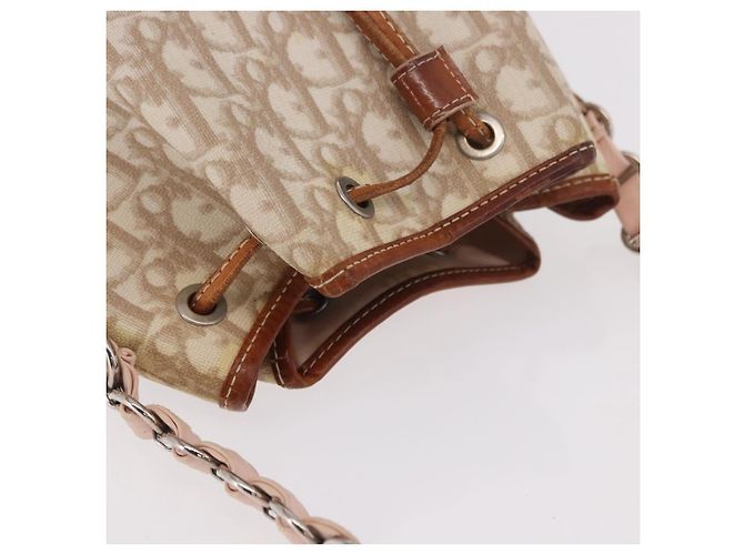 Borsa a tracolla Christian Dior Romantic Chain PVC Beige Argento Auth 191704 - vista 7