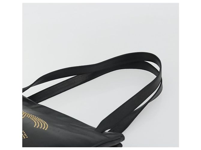 CHANEL COCO Mark Tote Bag Leder Schwarz Gold CC Auth 190947SAV Golden - Ansicht 8