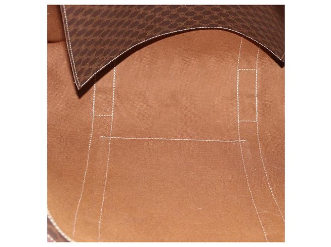 Céline CELINE Macadam Canvas Tote Bag PVC Leder Braun Gold Auth 190411 Golden - Ansicht 11