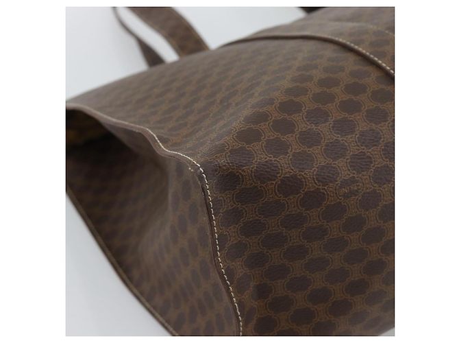 Céline CELINE Macadam Canvas Tote Bag PVC Leder Braun Gold Auth 190411 Golden - Ansicht 14