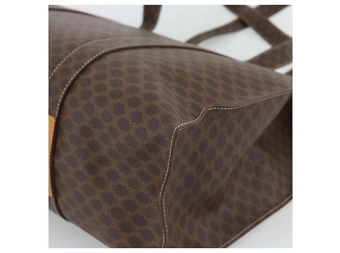 Céline CELINE Macadam Canvas Tote Bag PVC Leder Braun Gold Auth 190411 Golden - Ansicht 15