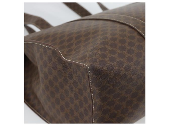 Céline CELINE Macadam Canvas Tote Bag PVC Leder Braun Gold Auth 190411 Golden - Ansicht 16