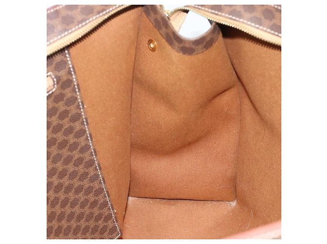 Céline CELINE Macadam Canvas Tote Bag PVC Leder Braun Gold Auth 190411 Golden - Ansicht 18