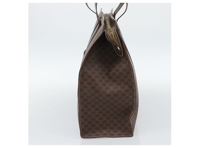 Céline CELINE Macadam Canvas Tote Bag PVC Leder Braun Gold Auth 190411 Golden - Ansicht 4