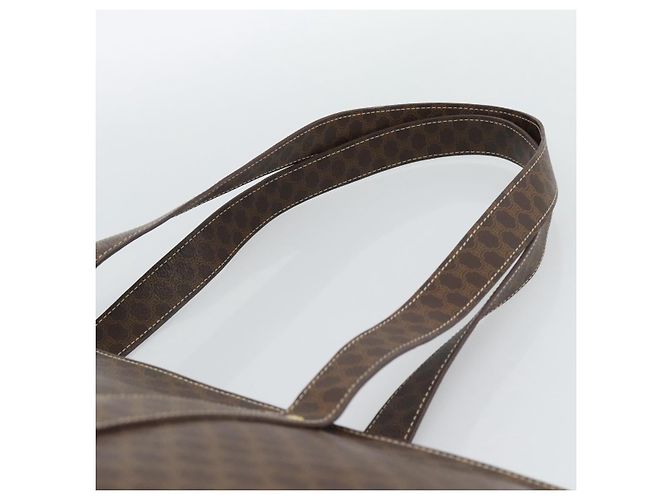 Céline CELINE Macadam Canvas Tote Bag PVC Leder Braun Gold Auth 190411 Golden - Ansicht 8